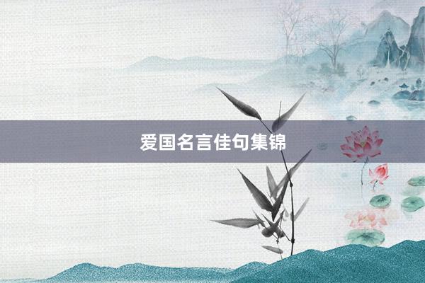 爱国名言佳句集锦