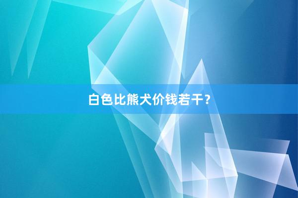 白色比熊犬价钱若干?